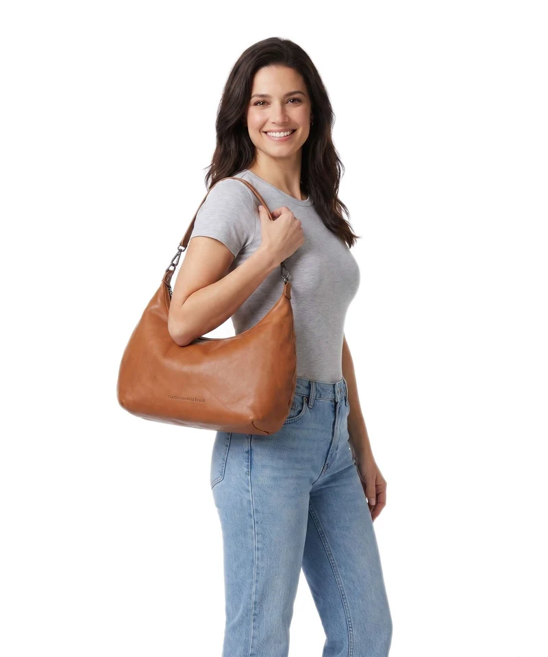 The Chesterfield Brand Wax Pull Up Cow Fierra Beuteltasche cognac