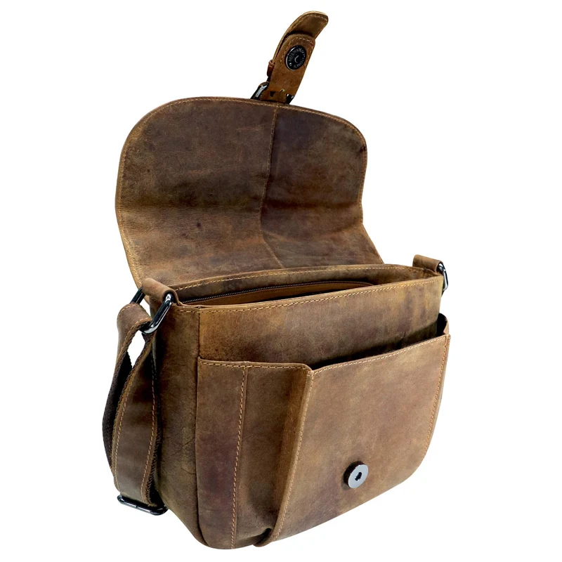 Lea Ledertasche Damen Klein Umhängetasche Braun Leder Crossbody
