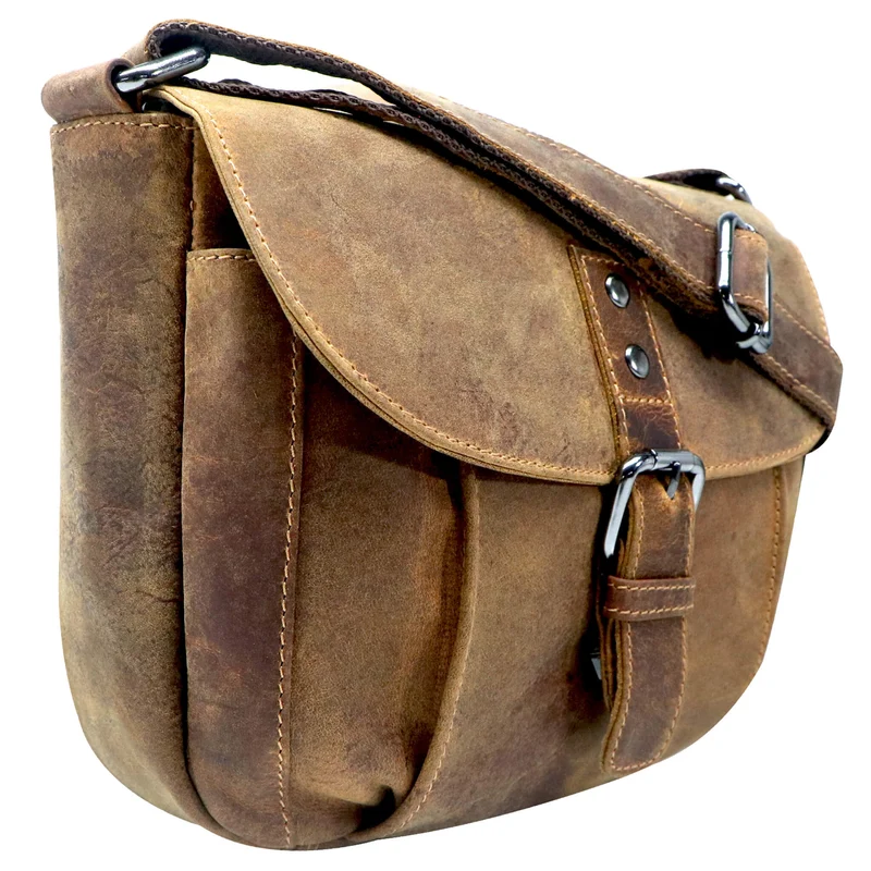 Lea Ledertasche Damen Klein Umhängetasche Braun Leder Crossbody