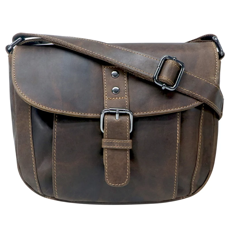 Lea Ledertasche Damen Klein Umhängetasche Braun Leder Crossbody