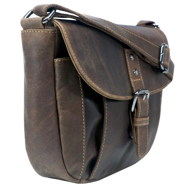 Lea Ledertasche Damen Klein Umhängetasche Braun Leder Crossbody