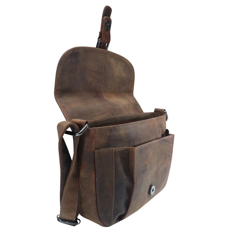 Lea Ledertasche Damen Klein Umhängetasche Braun Leder Crossbody
