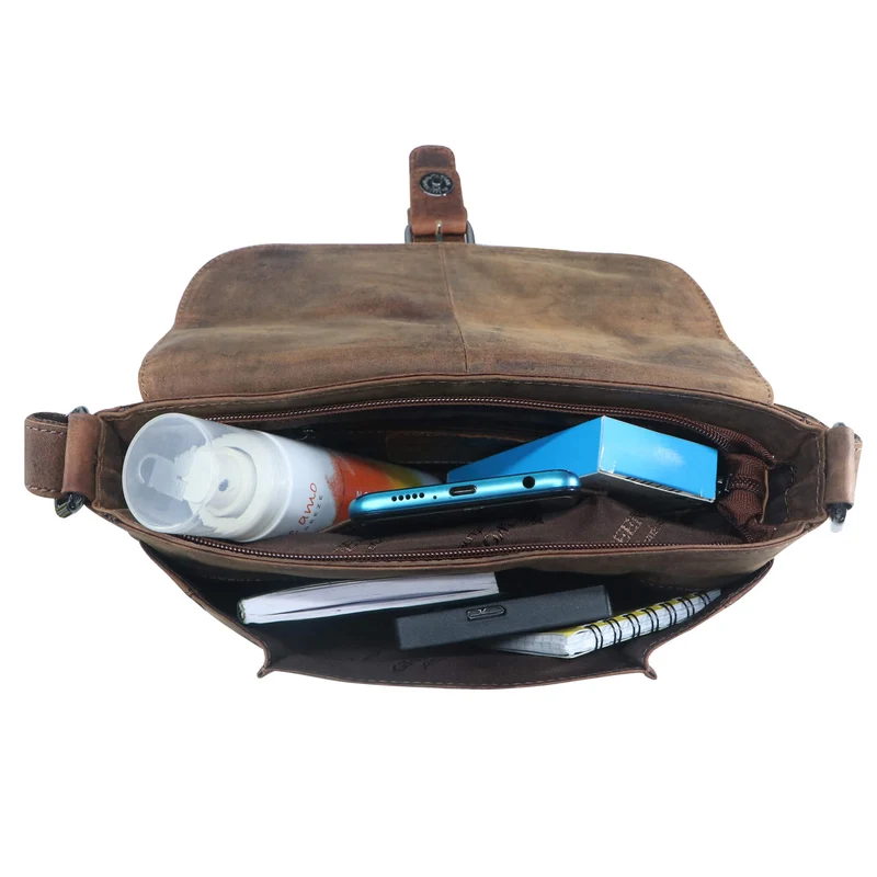 Lea Ledertasche Damen Klein Umhängetasche Braun Leder Crossbody