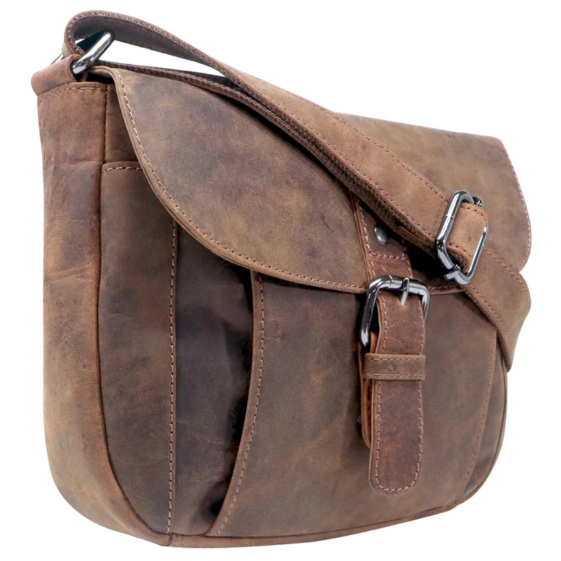 Lea Ledertasche Damen Klein Umhängetasche Braun Leder Crossbody