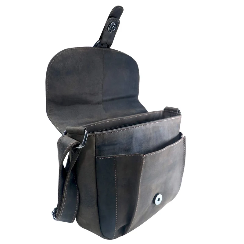 Lea Ledertasche Damen Klein Umhängetasche Braun Leder Crossbody