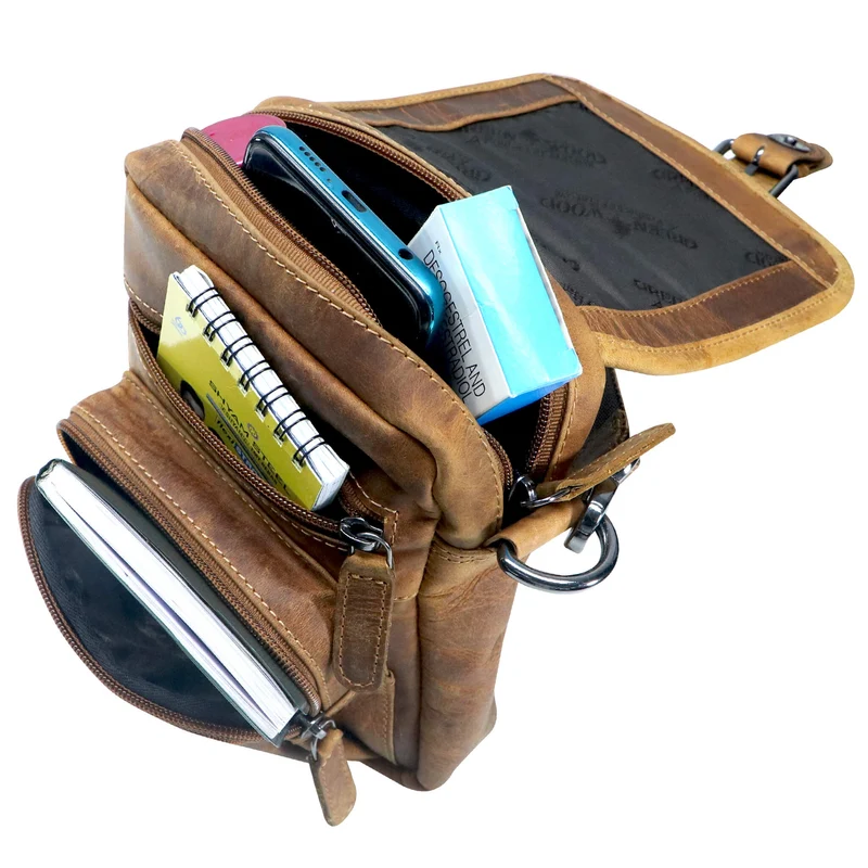 Bob Bauchtasche Damen Leder Crossbody Herren Umhängetasche Klein
