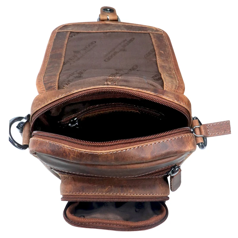 Bob Bauchtasche Damen Leder Crossbody Herren Umhängetasche Klein