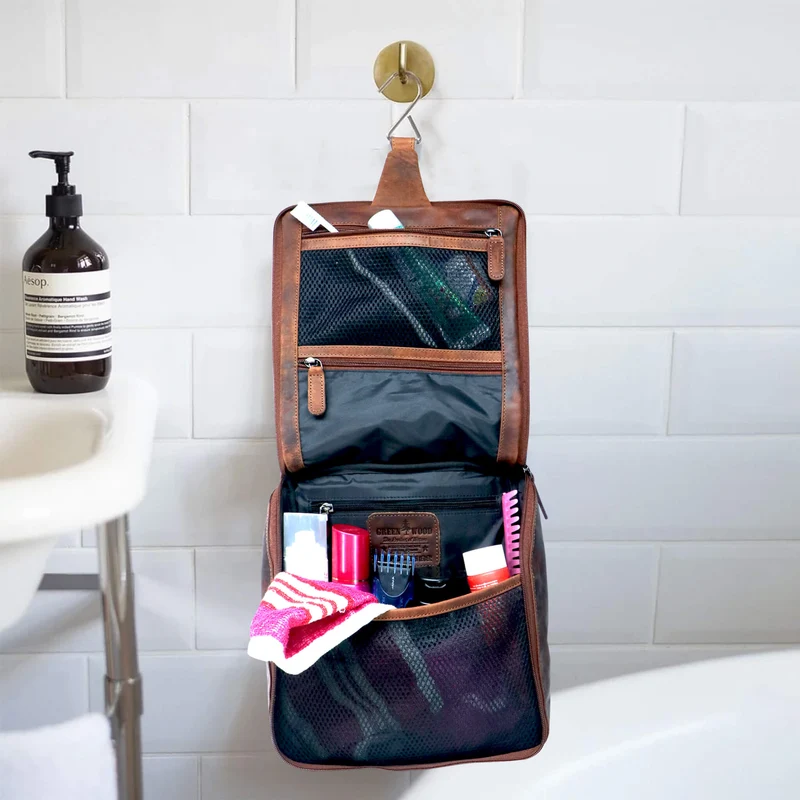 Gerd Kulturtasche zum Aufhängen Damen Kosmetiktasche Herren Leder