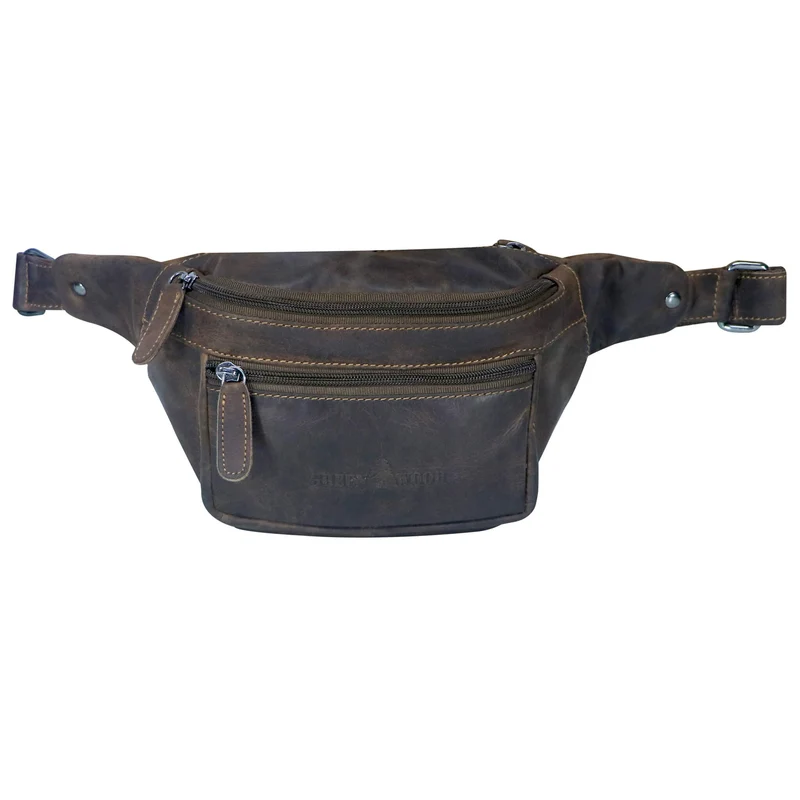 Xavi Brusttasche Damen Leder Hüfttasche Herren Gürteltasche Schwarz