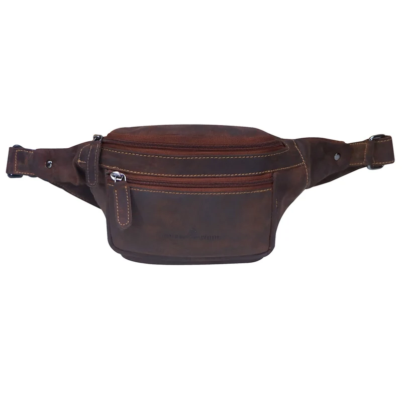 Xavi Brusttasche Damen Leder Hüfttasche Herren Gürteltasche Schwarz