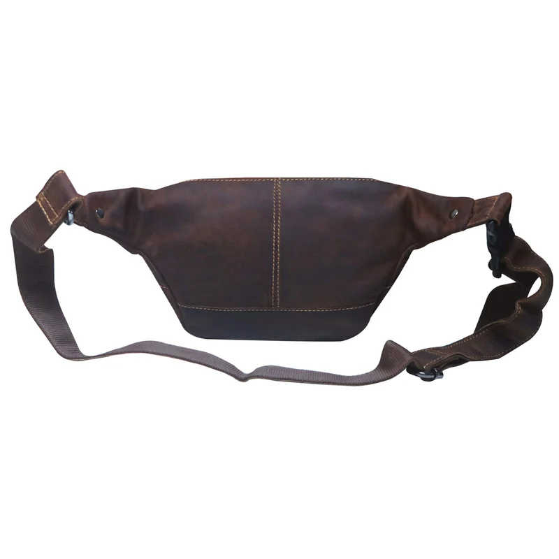 Xavi Brusttasche Damen Leder Hüfttasche Herren Gürteltasche Schwarz