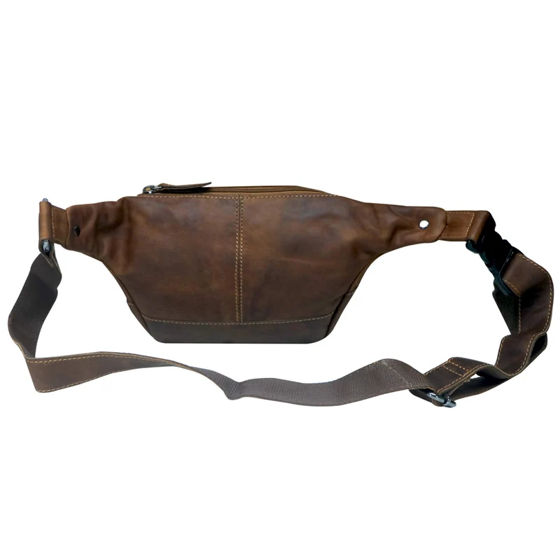 Xavi Brusttasche Damen Leder Hüfttasche Herren Gürteltasche Schwarz