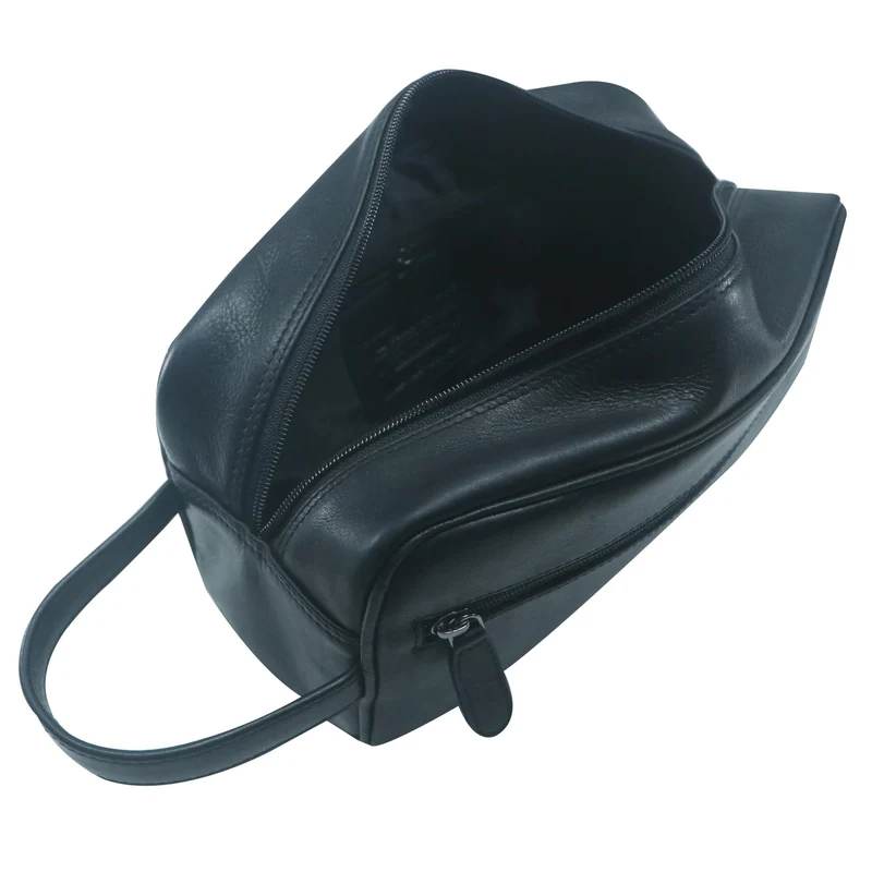 Amari Leder Kulturbeutel Herren Kulturtasche Damen mit Fächern