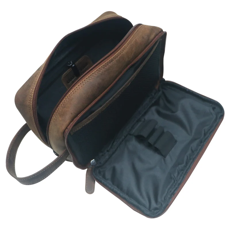 Gabi Kulturbeutel Männer Leder Kulturtasche Damen Wasserabweisend