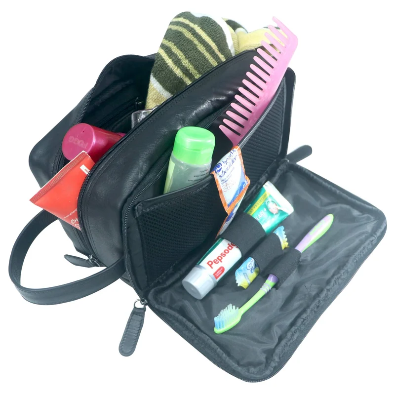 Gabi Kulturbeutel Männer Leder Kulturtasche Damen Wasserabweisend
