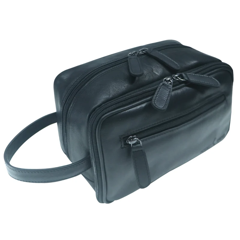 Gabi Kulturbeutel Männer Leder Kulturtasche Damen Wasserabweisend