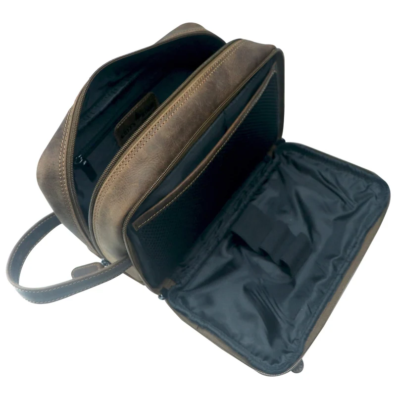 Gabi Kulturbeutel Männer Leder Kulturtasche Damen Wasserabweisend