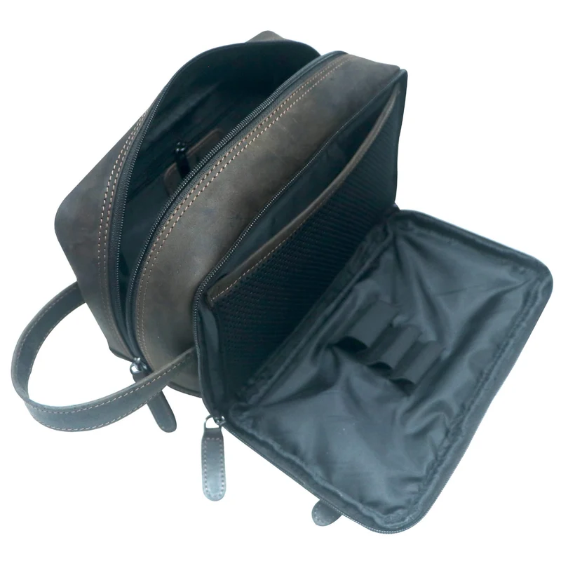 Gabi Kulturbeutel Männer Leder Kulturtasche Damen Wasserabweisend