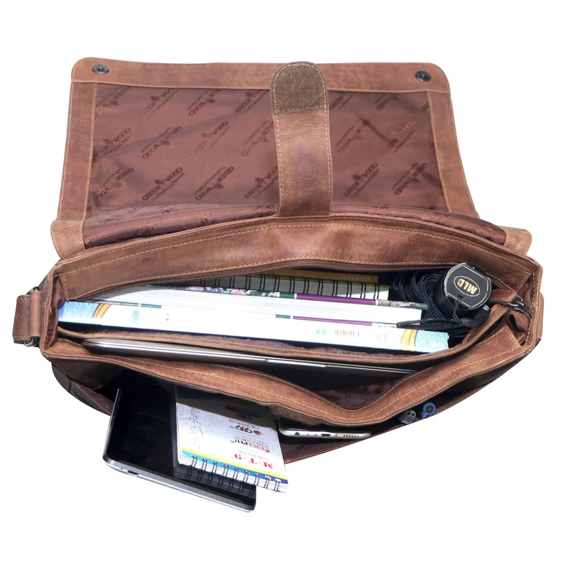 Marc Umhängetasche Herren Groß Laptoptasche 15,6 Zoll Ledertasche Damen