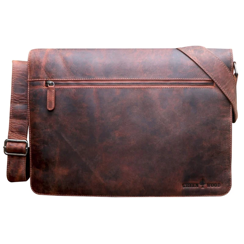 Marc Umhängetasche Herren Groß Laptoptasche 15,6 Zoll Ledertasche Damen