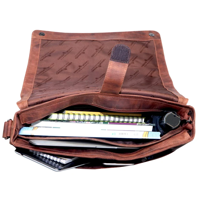 Marc Umhängetasche Herren Groß Laptoptasche 15,6 Zoll Ledertasche Damen