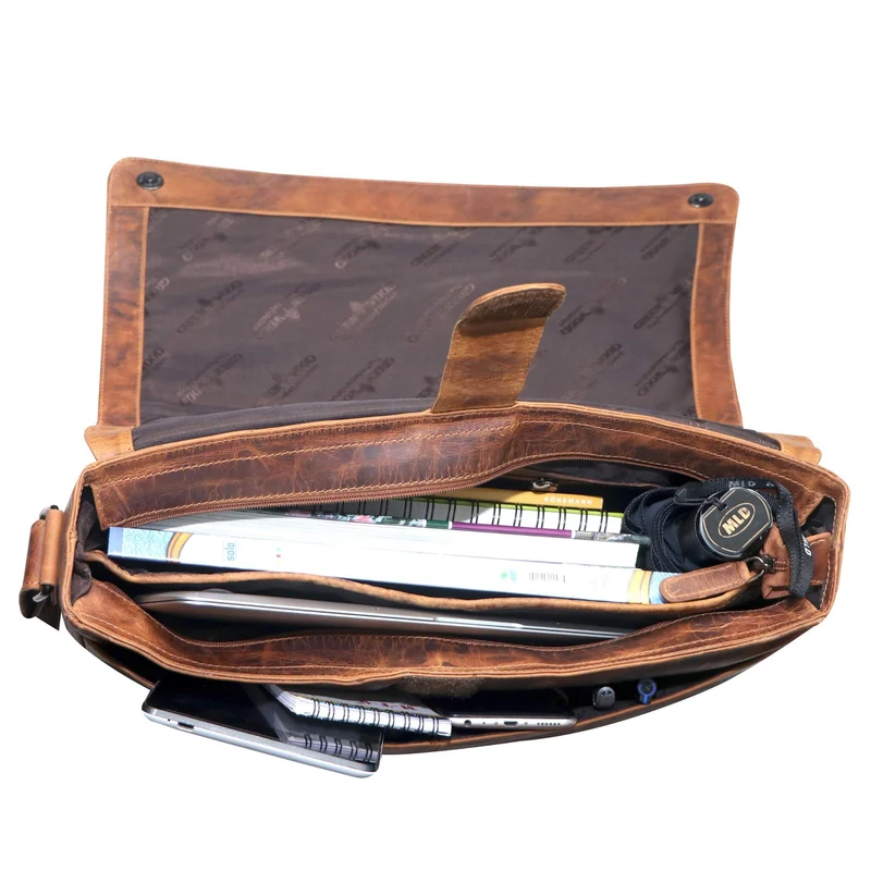 Marc Umhängetasche Herren Groß Laptoptasche 15,6 Zoll Ledertasche Damen