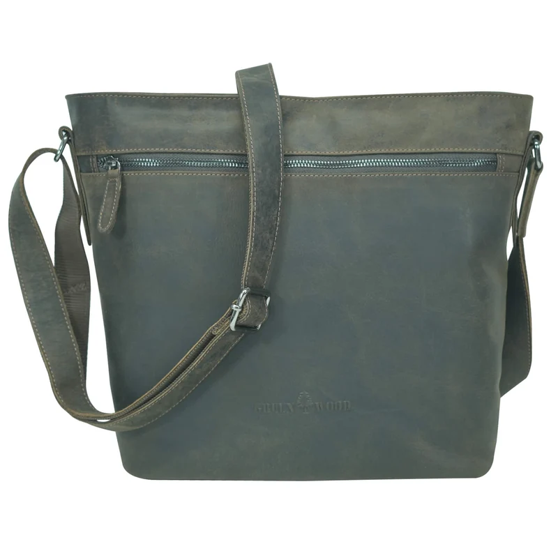 Olga Handtasche Damen Leder Große Umhängetasche Uni Tasche