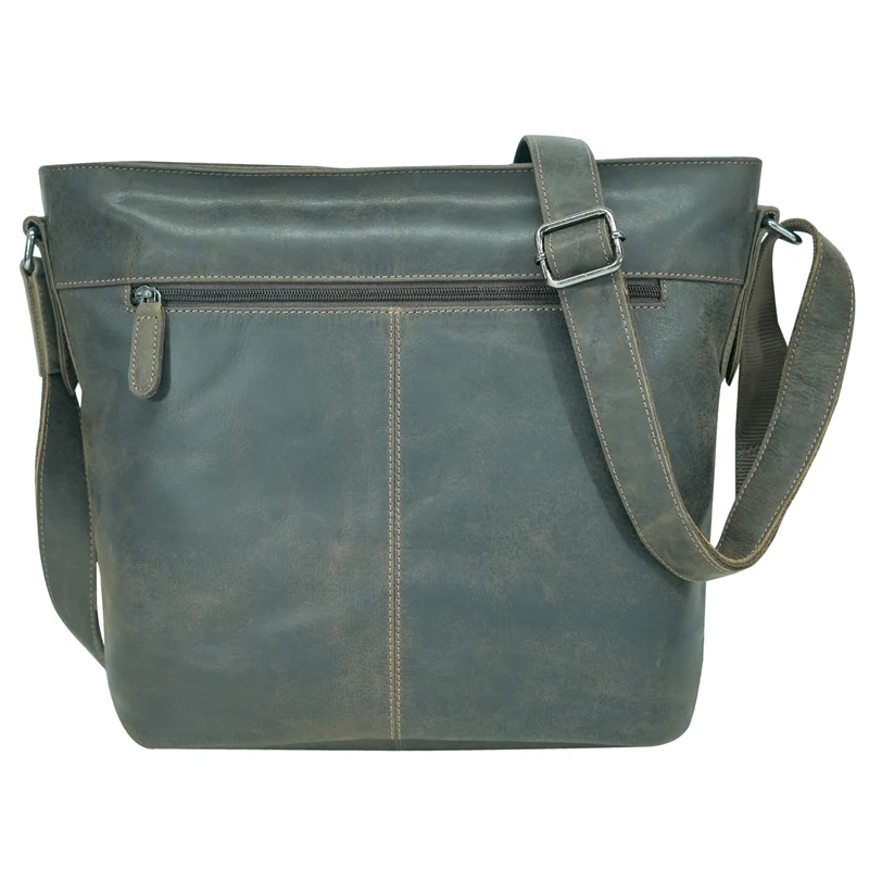 Olga Handtasche Damen Leder Große Umhängetasche Uni Tasche