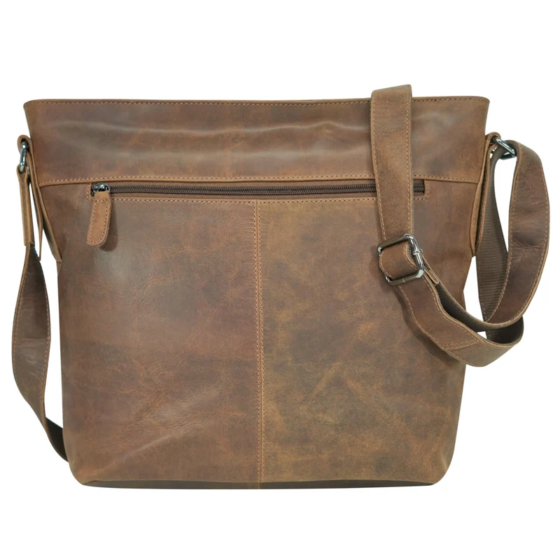 Olga Handtasche Damen Leder Große Umhängetasche Uni Tasche