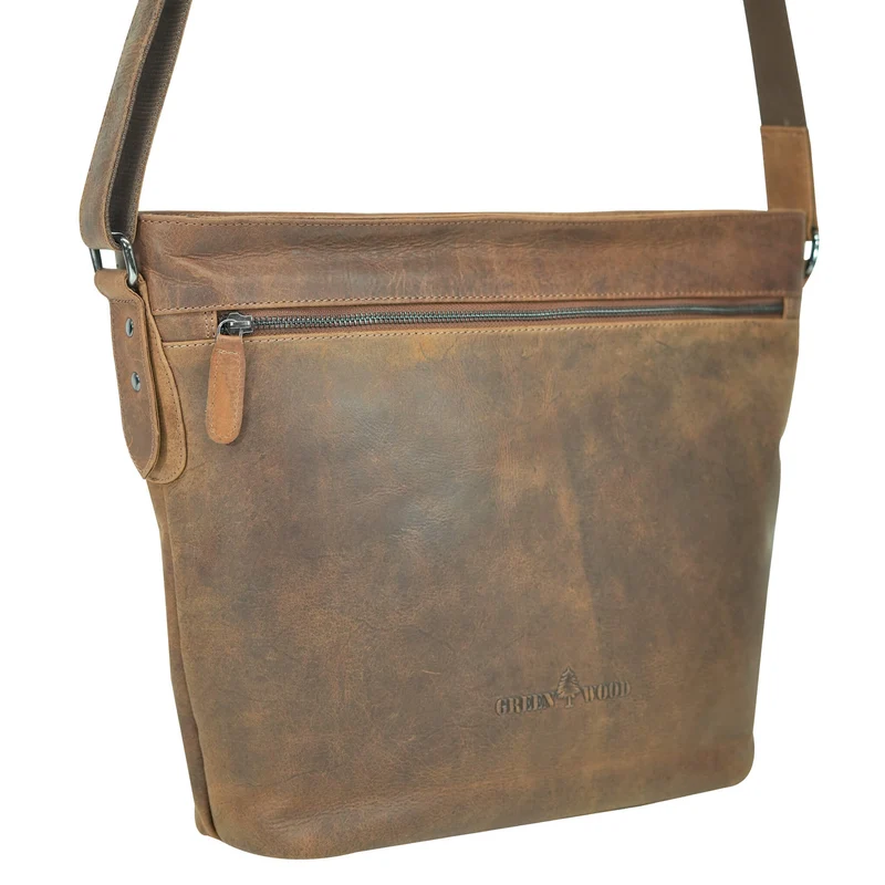 Olga Handtasche Damen Leder Große Umhängetasche Uni Tasche