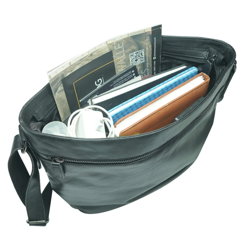 Olga Handtasche Damen Leder Große Umhängetasche Uni Tasche