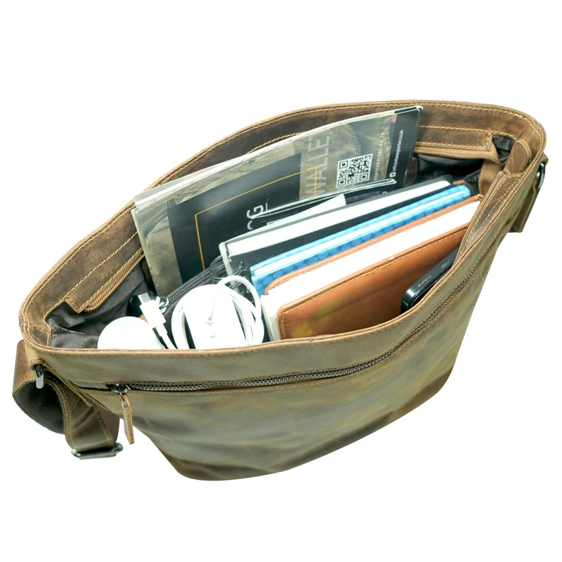 Olga Handtasche Damen Leder Große Umhängetasche Uni Tasche