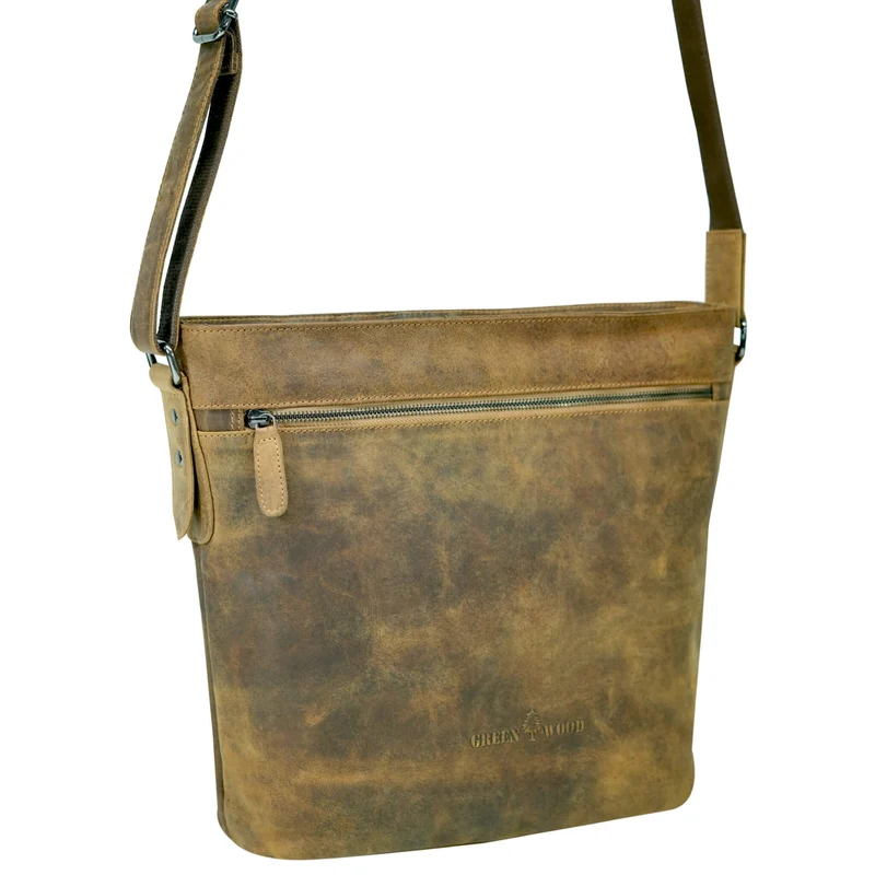 Olga Handtasche Damen Leder Große Umhängetasche Uni Tasche