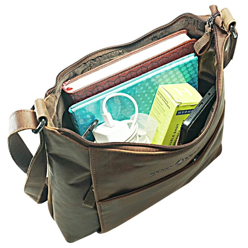 Lily Umhängetasche Damen Mittelgroß Leder Handtasche Schultertasche