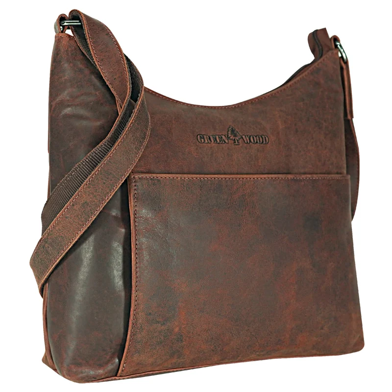 Lily Umhängetasche Damen Mittelgroß Leder Handtasche Schultertasche