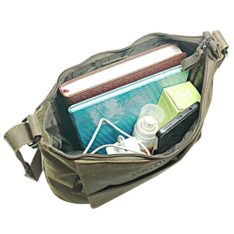 Lily Umhängetasche Damen Mittelgroß Leder Handtasche Schultertasche