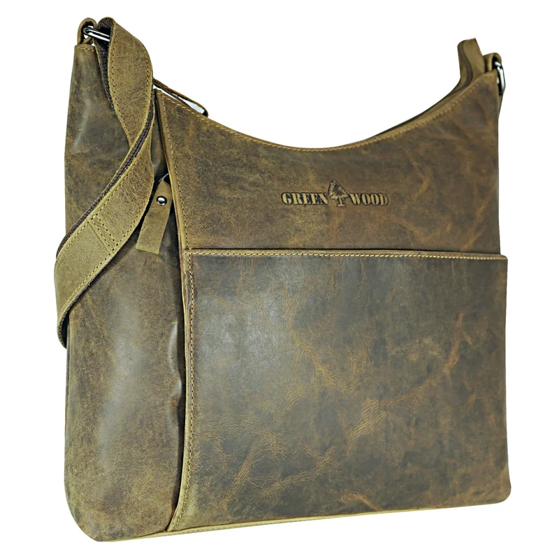 Lily Umhängetasche Damen Mittelgroß Leder Handtasche Schultertasche