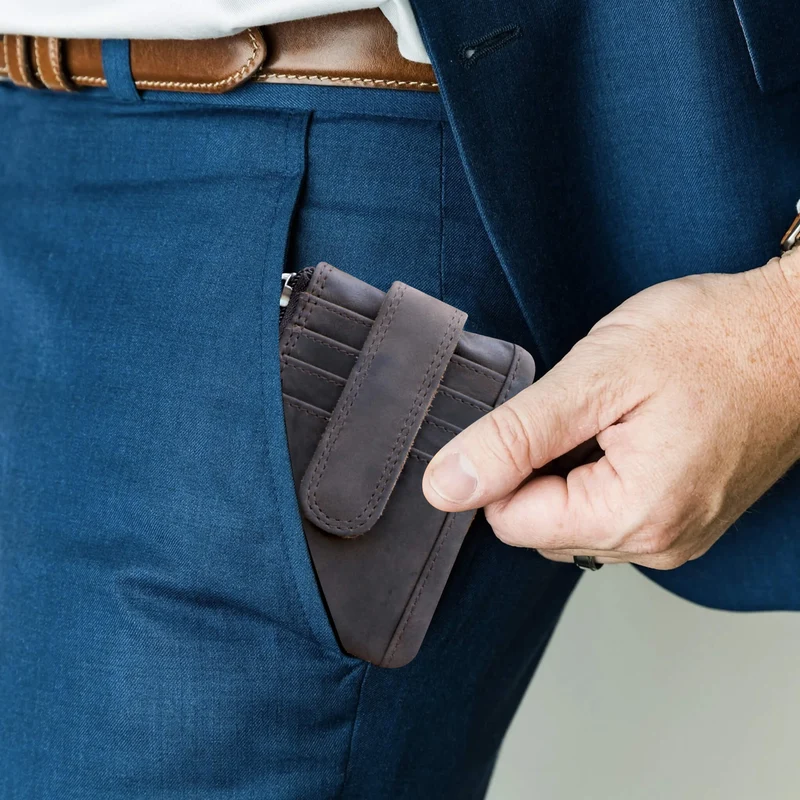 Reed Schlüsselmäppchen für Autoschlüssel mit Kartenfach Schlüsseletui Leder
