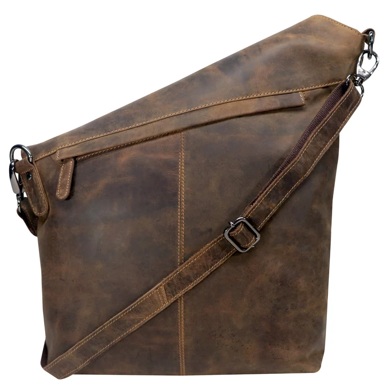 Elke Schultertasche Umhängetasche Damen Groß Messenger Bag Herren Leder