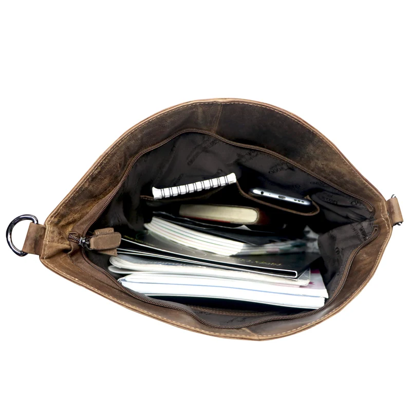 Elke Schultertasche Umhängetasche Damen Groß Messenger Bag Herren Leder