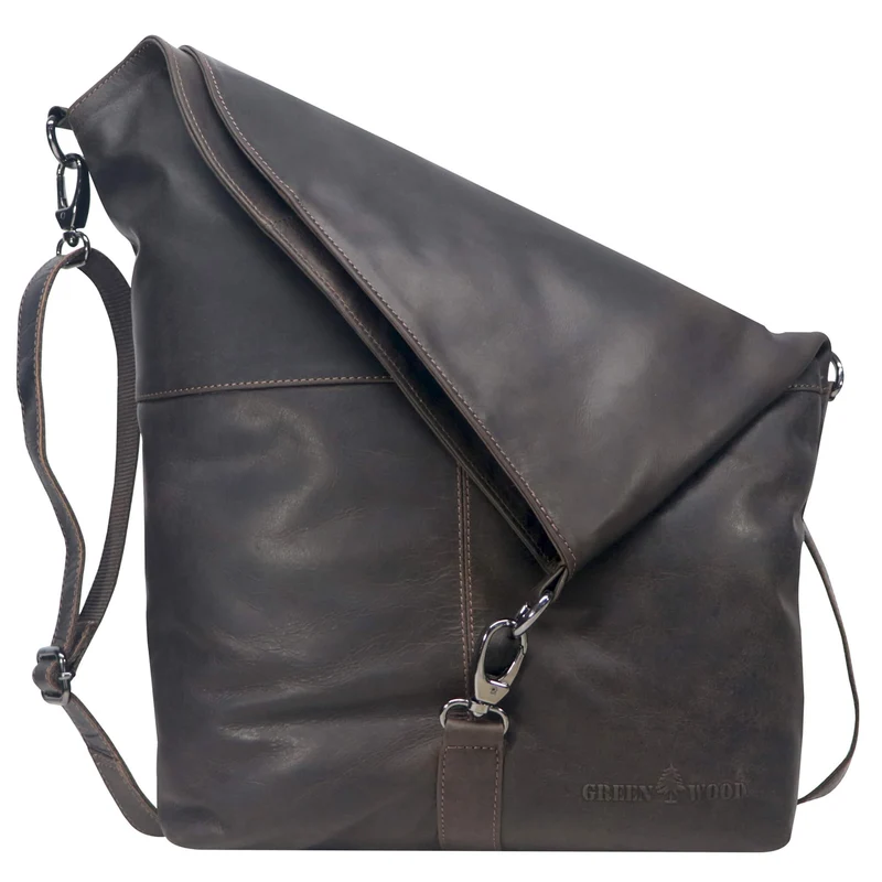 Elke Schultertasche Umhängetasche Damen Groß Messenger Bag Herren Leder