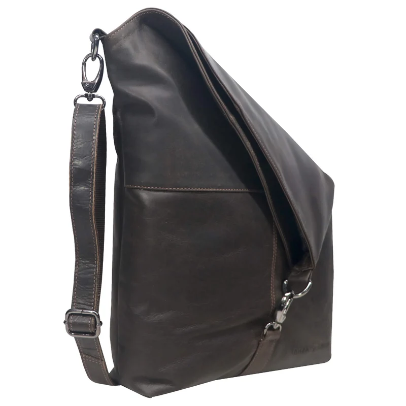 Elke Schultertasche Umhängetasche Damen Groß Messenger Bag Herren Leder