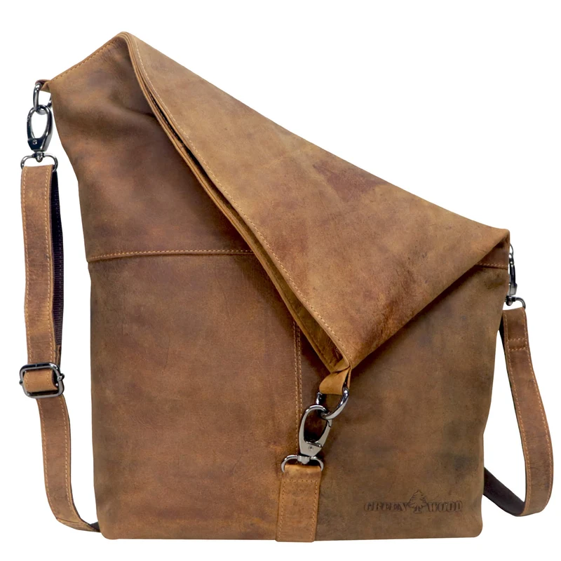 Elke Schultertasche Umhängetasche Damen Groß Messenger Bag Herren Leder