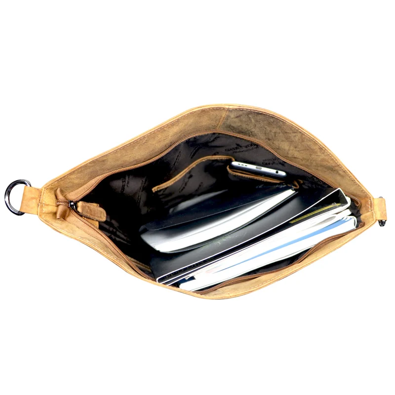 Elke Schultertasche Umhängetasche Damen Groß Messenger Bag Herren Leder
