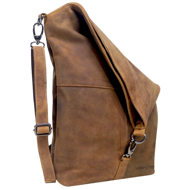 Elke Schultertasche Umhängetasche Damen Groß Messenger Bag Herren Leder