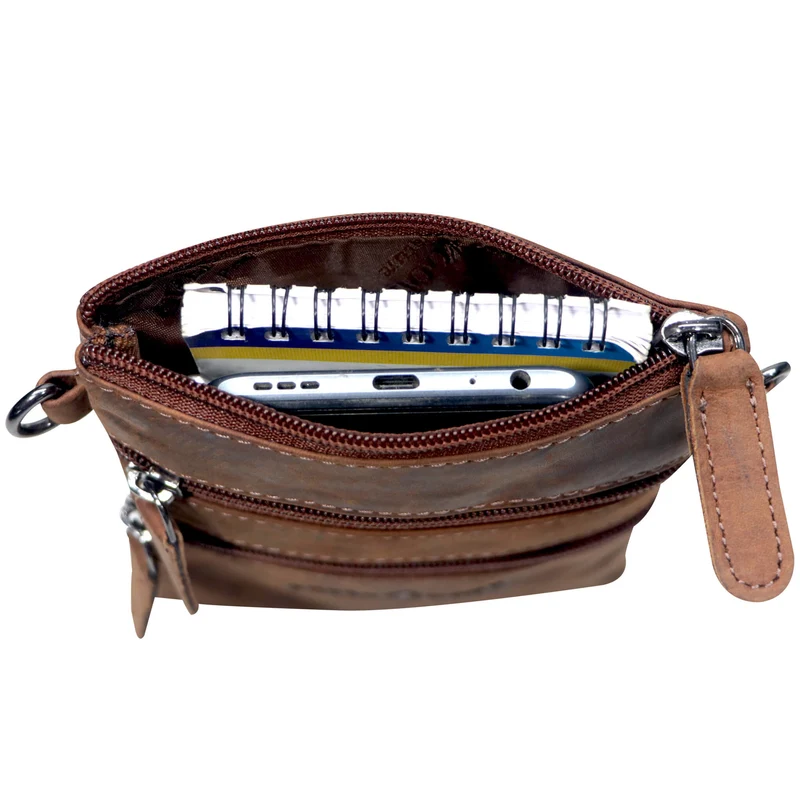 Ray Handytasche zum Umhängen Leder Damen Crossbody mit Gürtelschlaufe