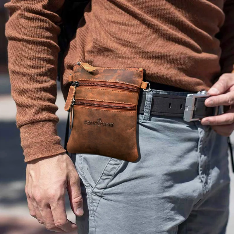 Ray Handytasche zum Umhängen Leder Damen Crossbody mit Gürtelschlaufe