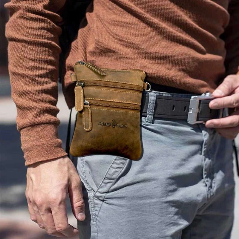 Ray Handytasche zum Umhängen Leder Damen Crossbody mit Gürtelschlaufe