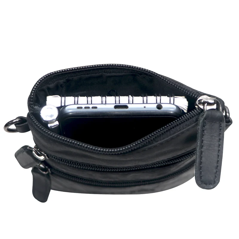 Ray Handytasche zum Umhängen Leder Damen Crossbody mit Gürtelschlaufe