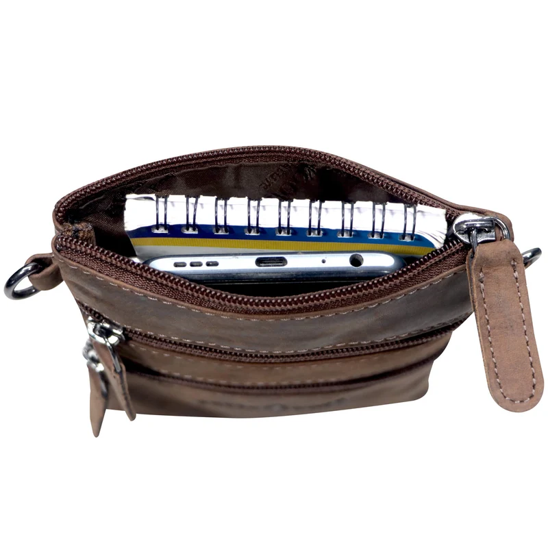 Ray Handytasche zum Umhängen Leder Damen Crossbody mit Gürtelschlaufe